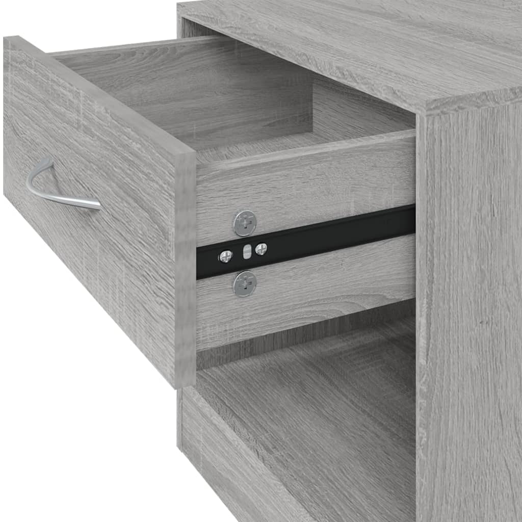 vidaXL Bedside Cabinets 2 pcs with Drawer Grey Sonoma