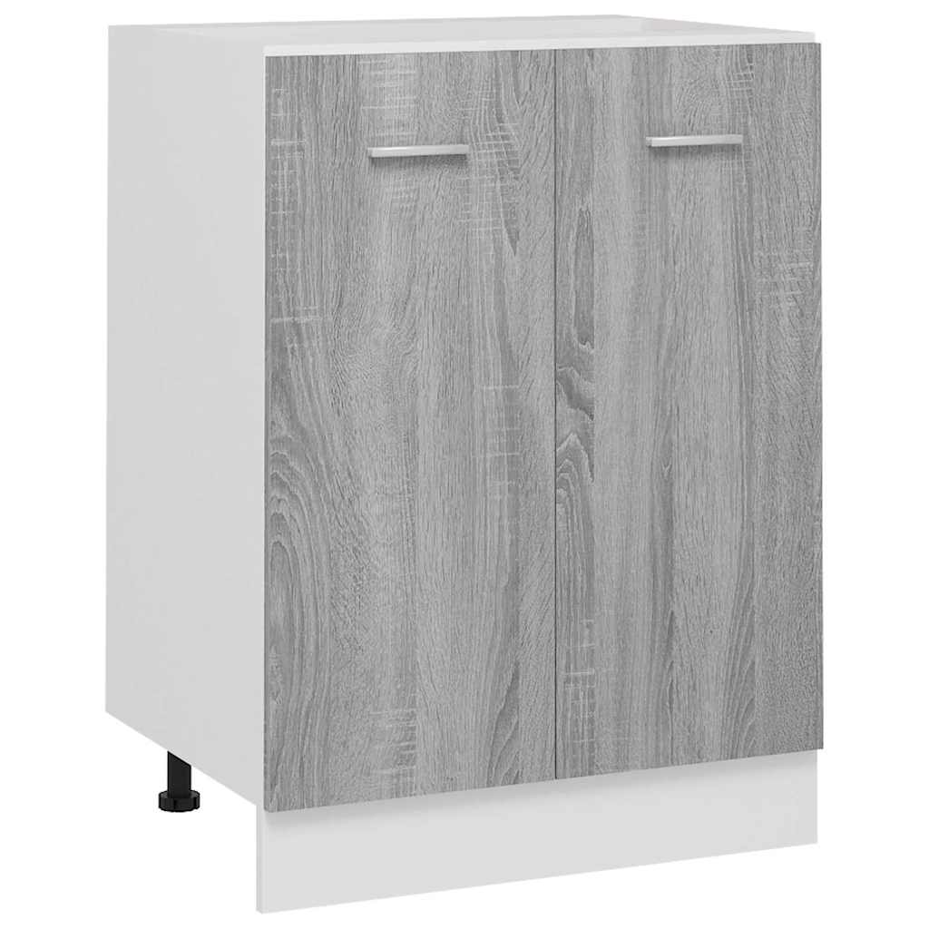 Kitchen Base Cabinet "Lyon" Engineered Wood Grey Sonoma 1x bottom cabinet (2 doors) 60 cm