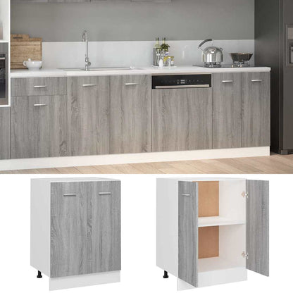 Kitchen Base Cabinet "Lyon" Engineered Wood Grey Sonoma 1x bottom cabinet (2 doors) 60 cm