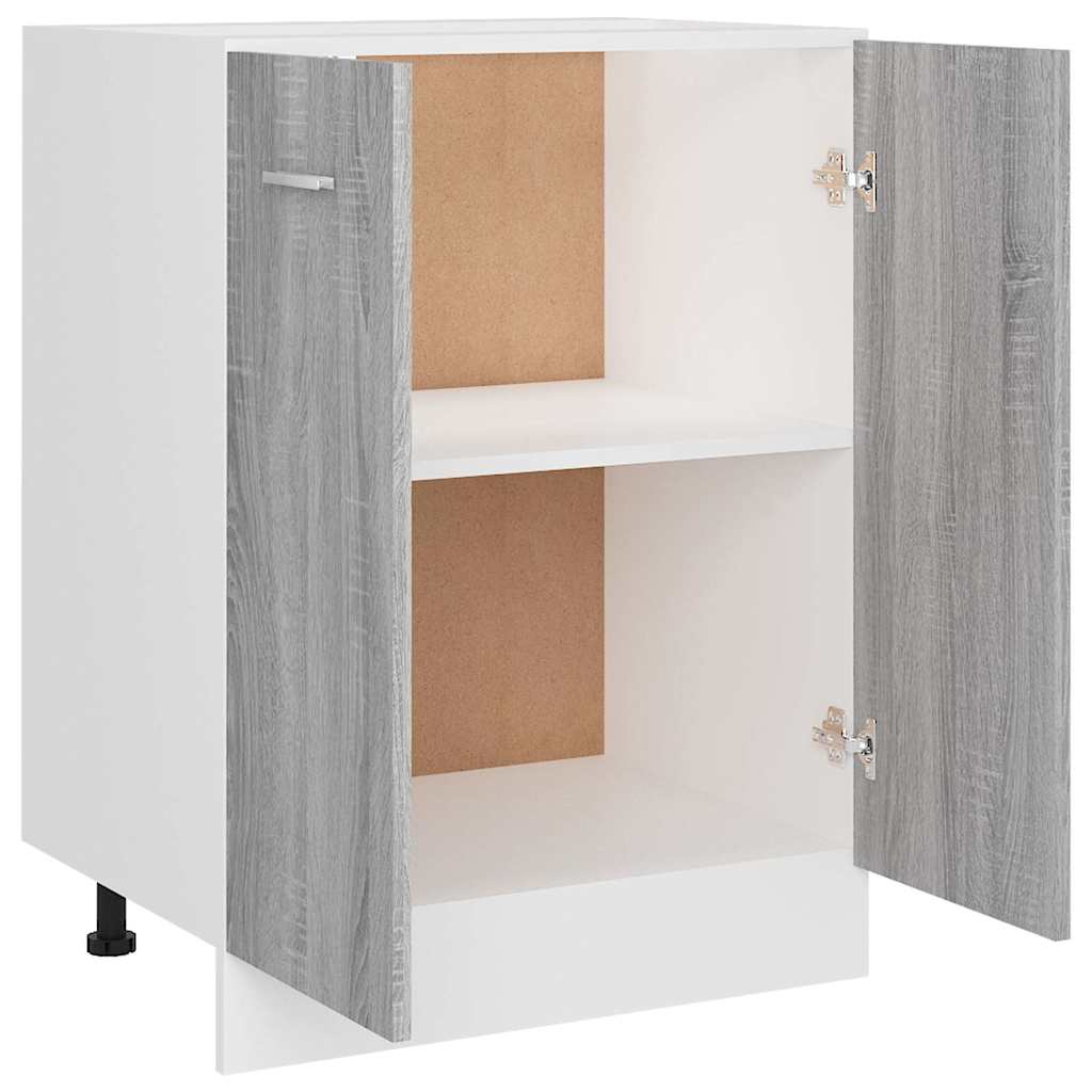 Kitchen Base Cabinet "Lyon" Engineered Wood Grey Sonoma 1x bottom cabinet (2 doors) 60 cm