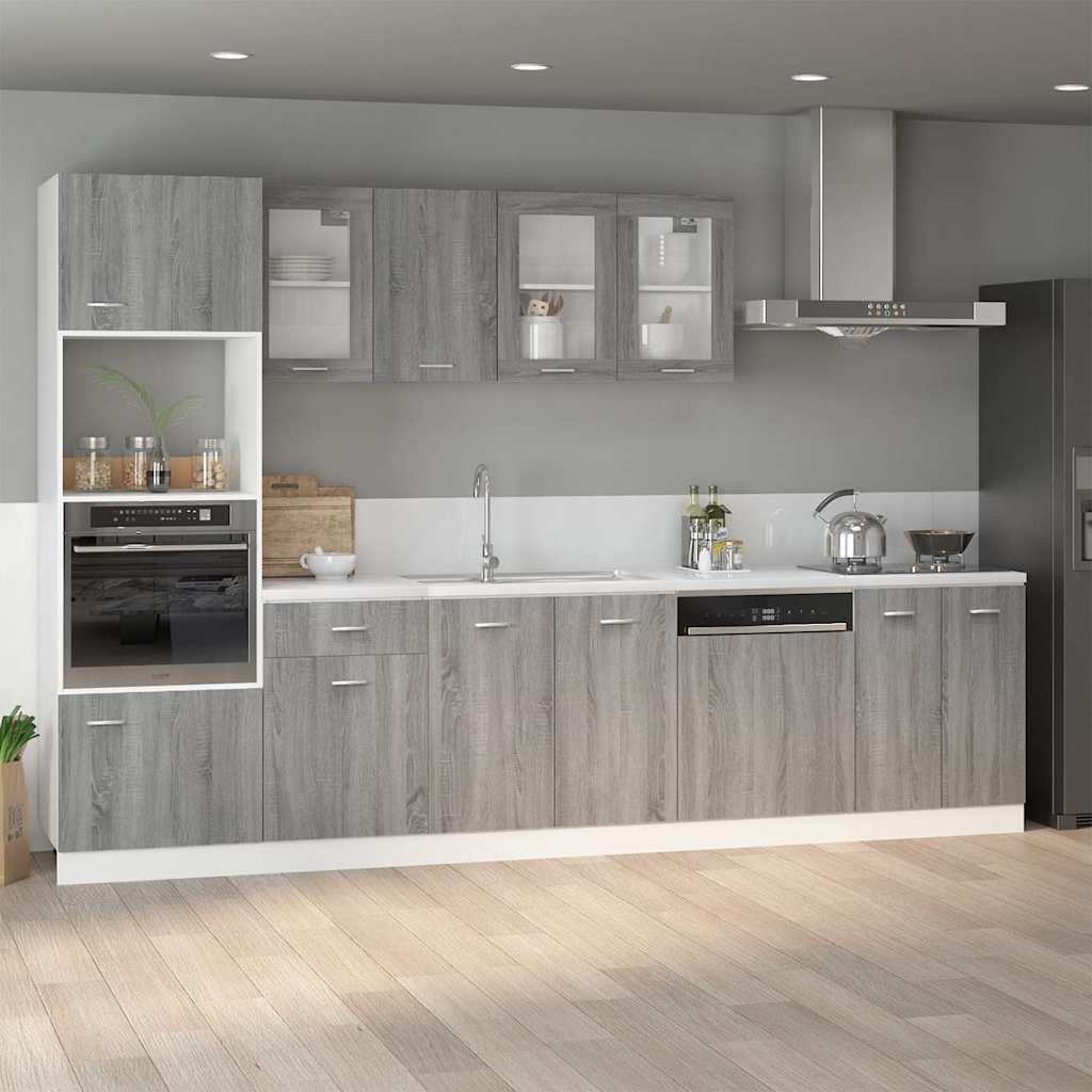 Kitchen Base Cabinet "Lyon" Engineered Wood Grey Sonoma 1x bottom cabinet (2 doors) 60 cm