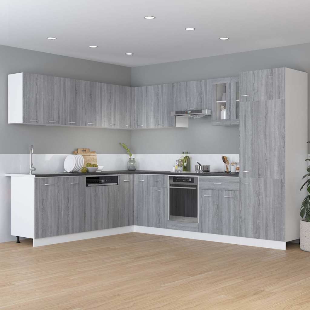 Kitchen Base Cabinet "Lyon" Engineered Wood Grey Sonoma 1x bottom cabinet (2 doors 1 drawer) 60 cm