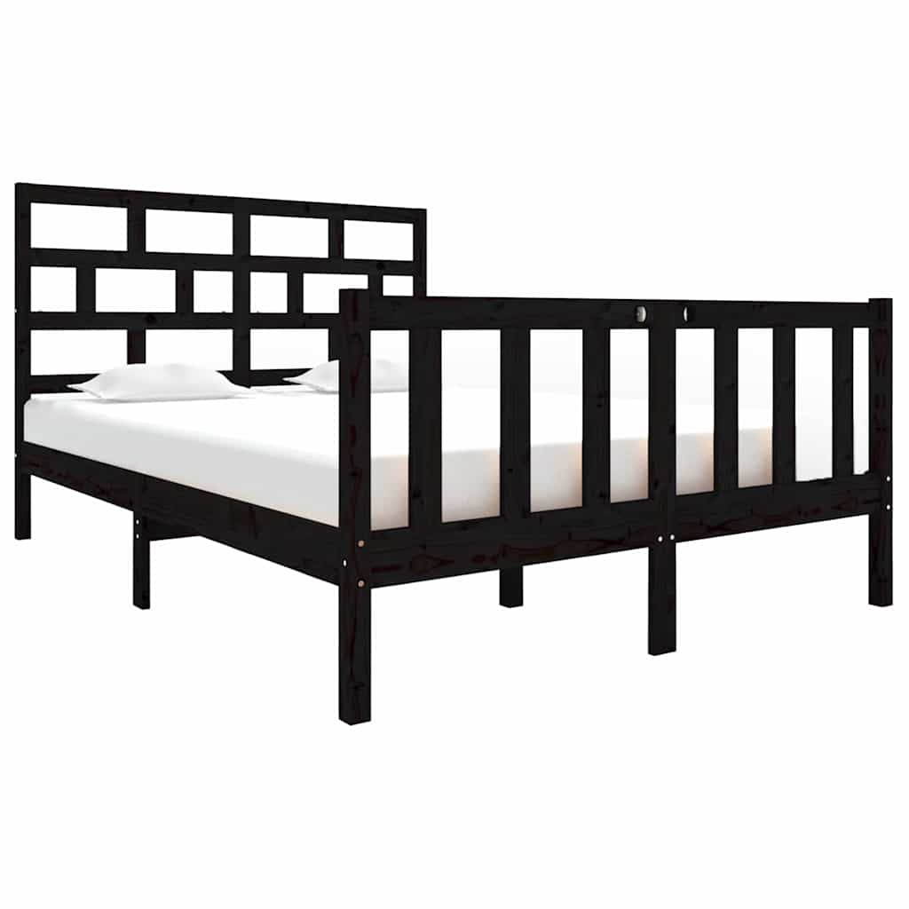 Bed Frame without Mattress Solid Wood Length 190 cm 135 cm