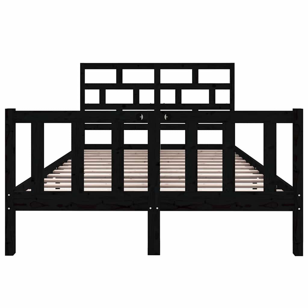 Bed Frame without Mattress Solid Wood Length 190 cm 135 cm