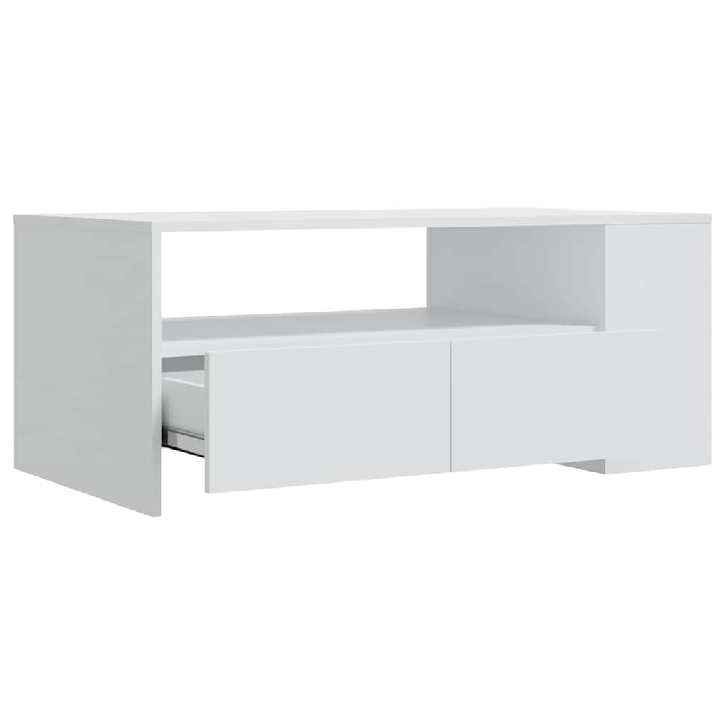Coffee Table 102x55x42 cm Engineered Wood White
