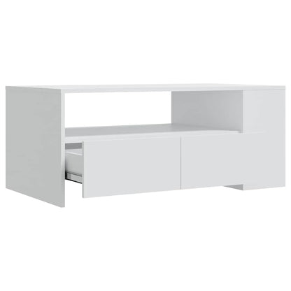 Coffee Table 102x55x42 cm Engineered Wood White