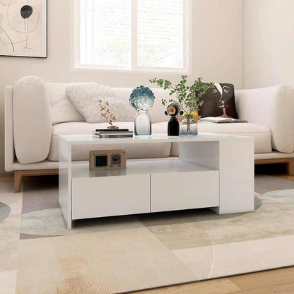 Coffee Table 102x55x42 cm Engineered Wood White