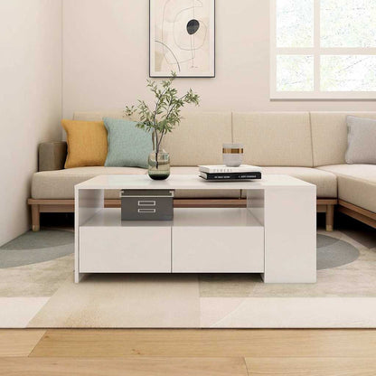 Coffee Table 102x55x42 cm Engineered Wood White
