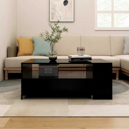 Coffee Table 102x55x42 cm Engineered Wood Black