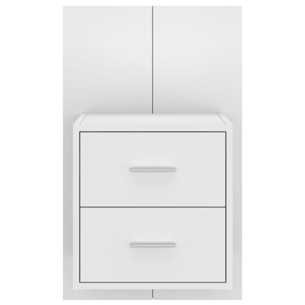 Wall-mounted Bedside Cabinets 2 pcs High Gloss White