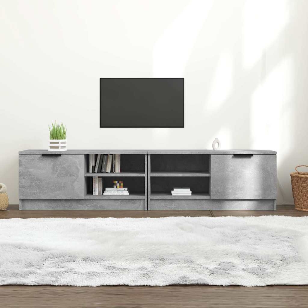 TV Cabinet Set 80x35x36.5 cm Engineered Wood 2 pcs Concrete grey