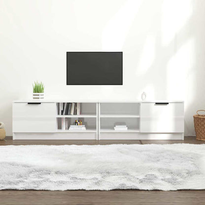 TV Cabinet Set 80x35x36.5 cm Engineered Wood 2 pcs High gloss white