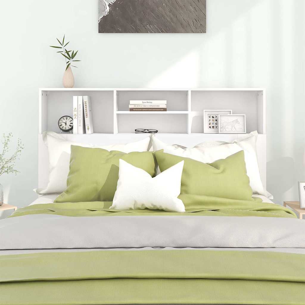 Headboard Cabinet 140x19x103.5 cm White