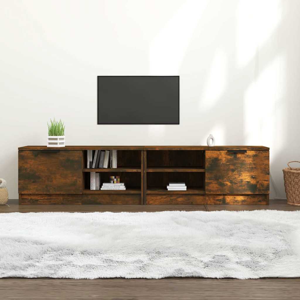 TV Cabinet Set 80x35x36.5 cm Engineered Wood 2 pcs Smoked oak