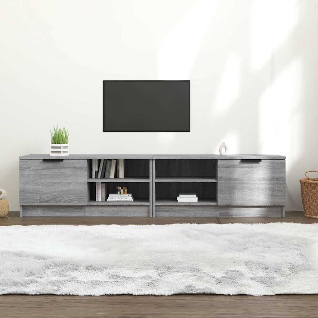 TV Cabinet Set 80x35x36.5 cm Engineered Wood 2 pcs Grey sonoma