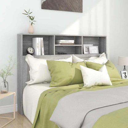 Headboard Cabinet 140x19x103.5 cm Grey sonoma