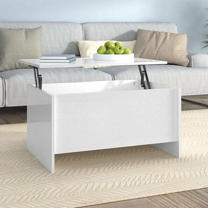 Coffee Table 80x55,5x41,5 cm Engineered Wood High gloss white 80 cm 41.5 cm