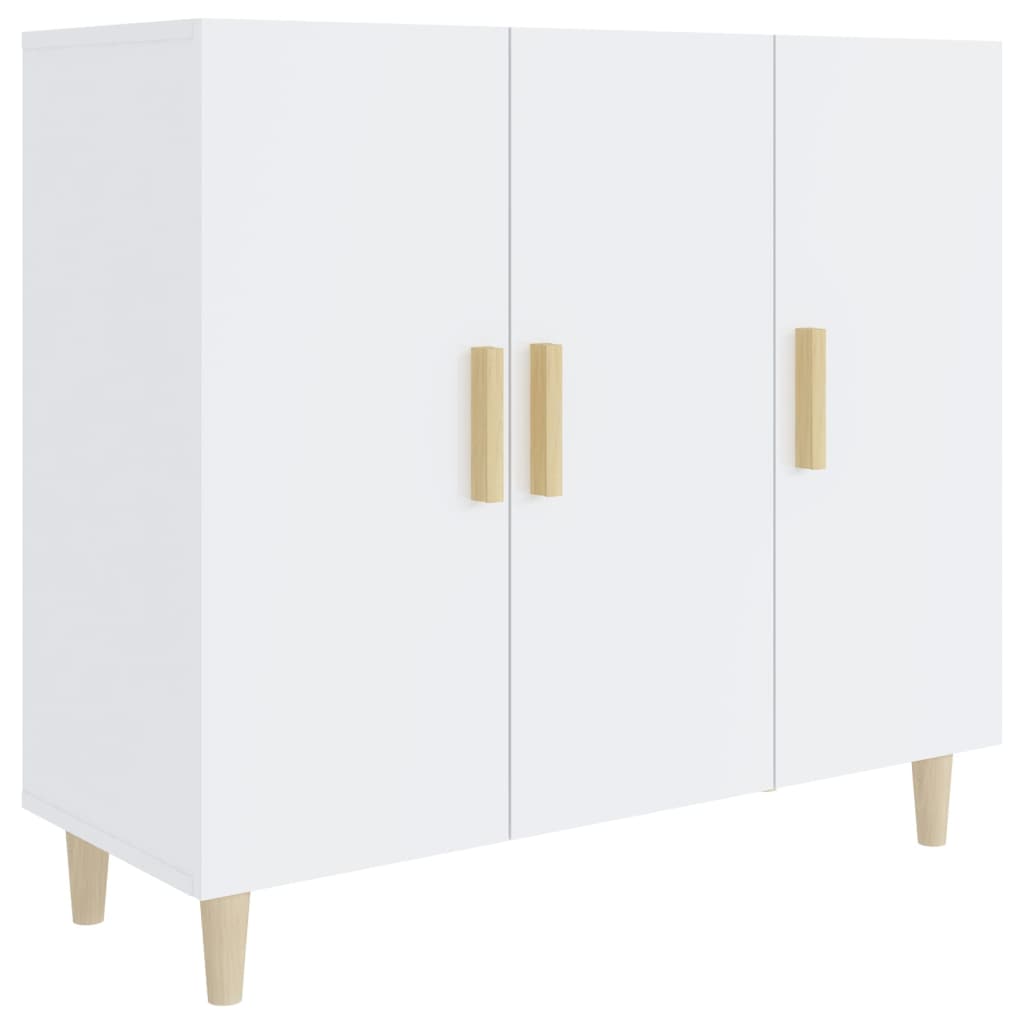 vidaXL Sideboard High Gloss White 90x34x80 cm Engineered Wood