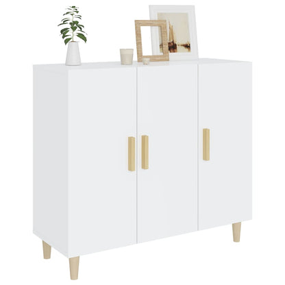 vidaXL Sideboard High Gloss White 90x34x80 cm Engineered Wood