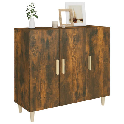 vidaXL Sideboard Smoked Oak 90x34x80 cm Engineered Wood