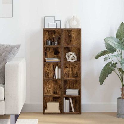 CD Cabinets 2 pcs 21x16x93,5 cm Engineered Wood Smoked oak