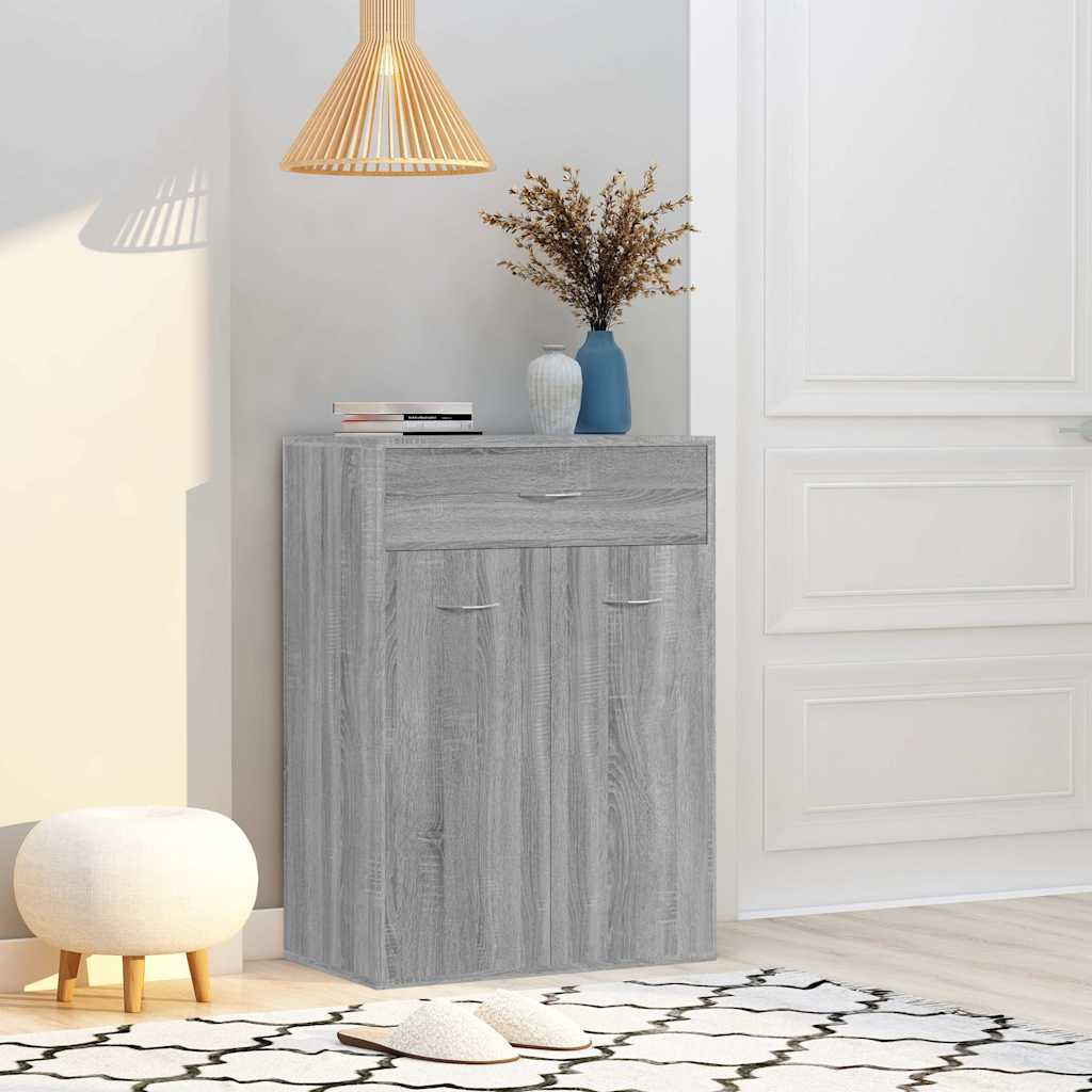 Shoe Cabinet 60x35x84 cm Engineered Wood Grey sonoma