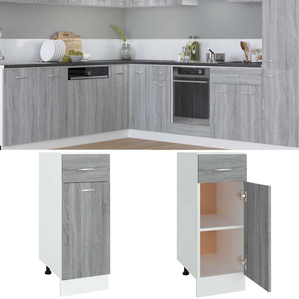 vidaXL Kitchen Base Cabinet "Lyon" Engineered Wood Grey Sonoma