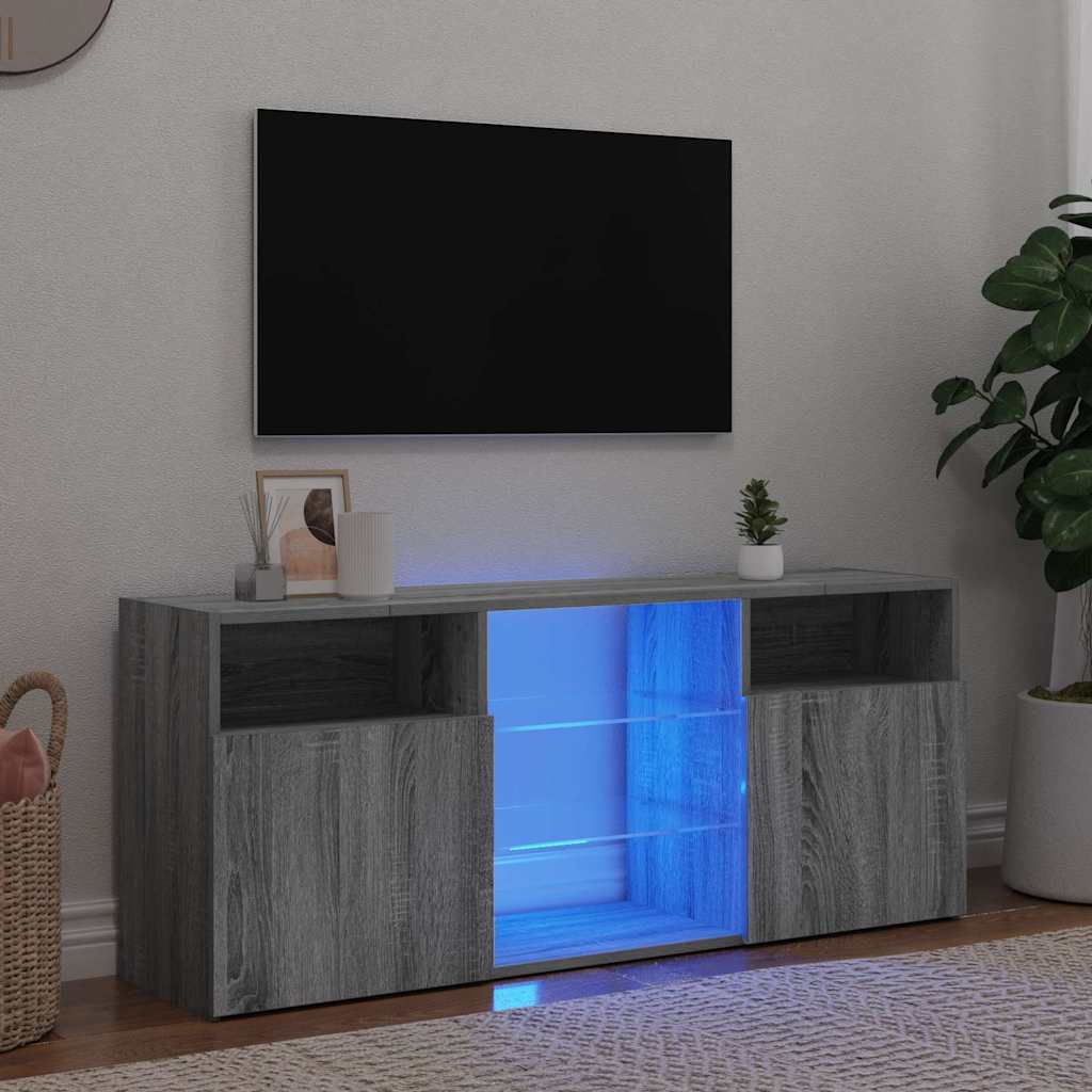 TV Cabinet with LED Lights 120x30x50 cm Grey sonoma