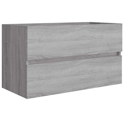 2 Piece Bathroom Furniture Set Engineered Wood Grey sonoma