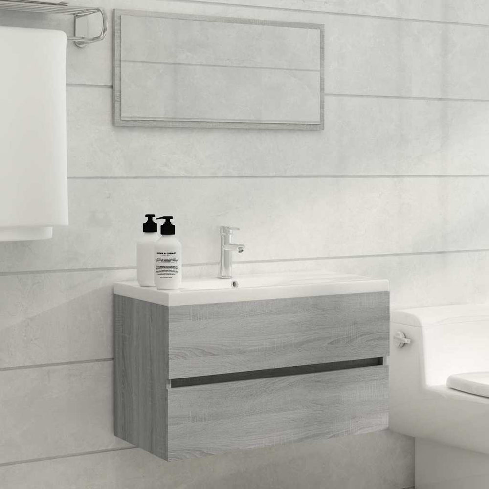 vidaXL 2 Piece Bathroom Furniture Set Engineered Wood