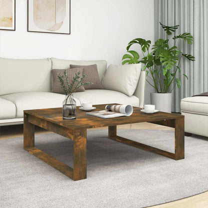 Coffee Table 100x100x35 cm Engineered Wood Smoked oak