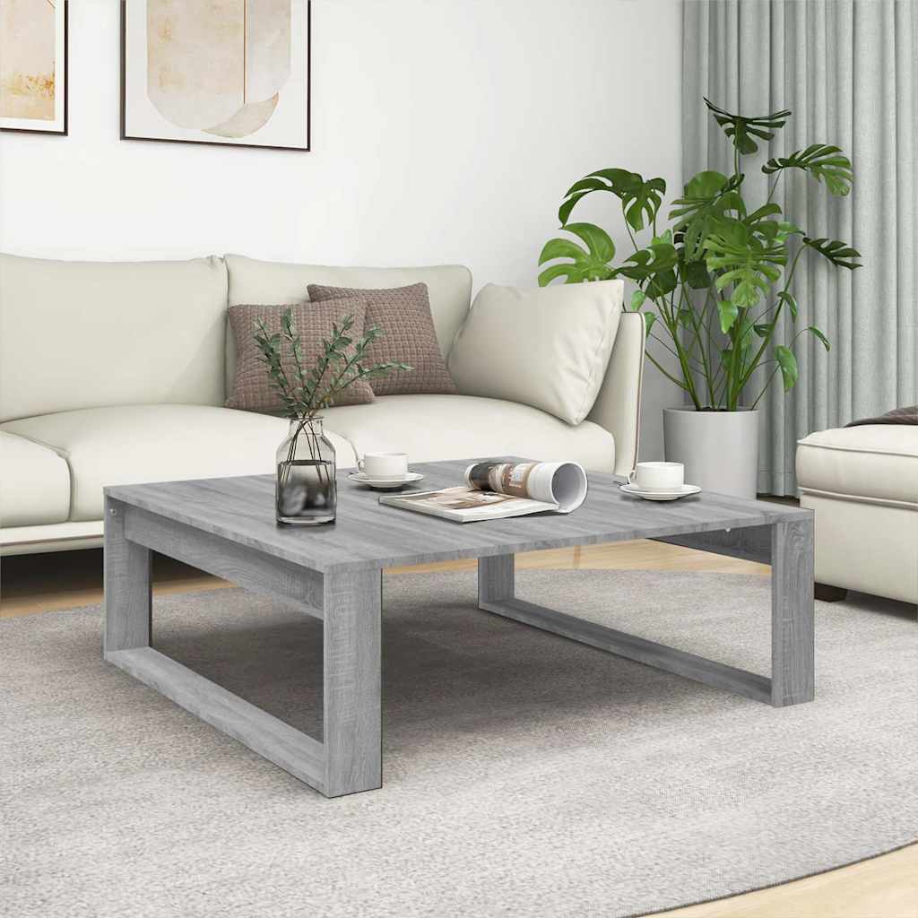 Coffee Table 100x100x35 cm Engineered Wood Grey sonoma