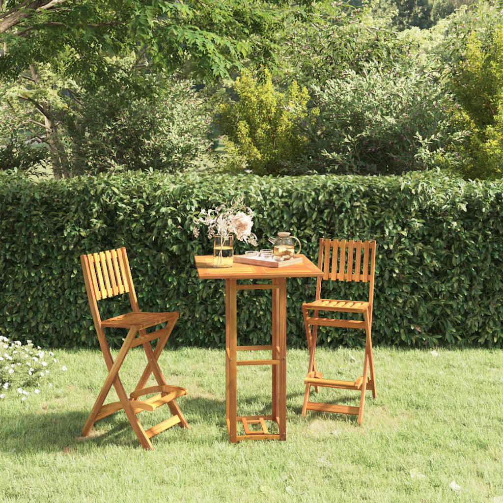 3 Piece Outdoor Bar Set Solid Wood Acacia 2