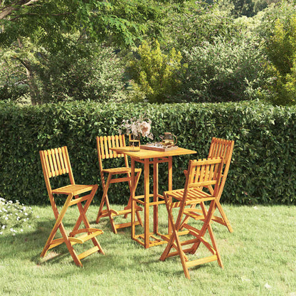 vidaXL 5 Piece Outdoor Bar Set Solid Wood Acacia 1