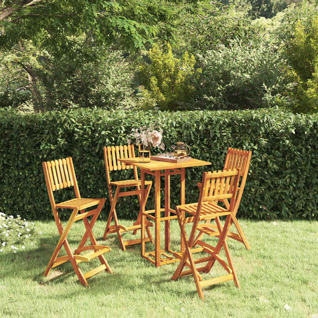 3 Piece Outdoor Bar Set Solid Wood Acacia 4