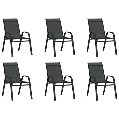vidaXL 7 Piece Garden Dining Set Black 3