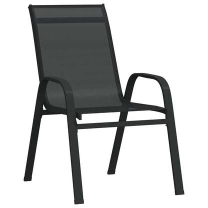 vidaXL 7 Piece Garden Dining Set Black 4