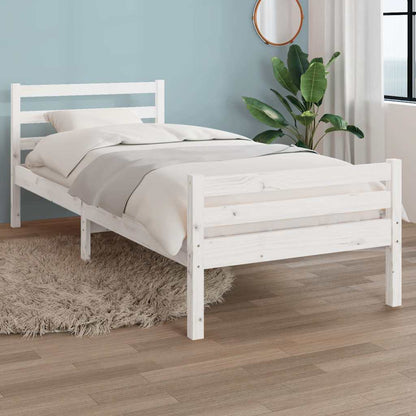Bed Frame without Mattress Solid Wood Length 200 cm White 100 cm