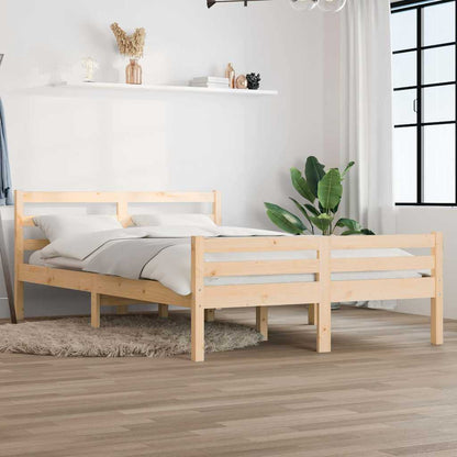 Bed Frame without Mattress Solid Wood Length 200 cm Natural 160 cm