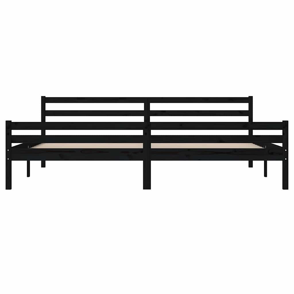 Bed Frame without Mattress Solid Wood Length 200 cm Black 200 cm
