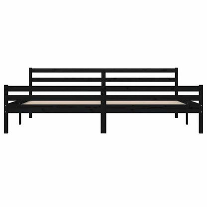 Bed Frame without Mattress Solid Wood Length 200 cm Black 200 cm