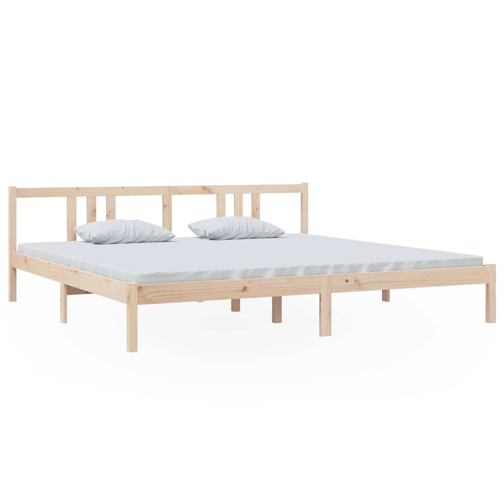 Bed Frame without Mattress Solid Wood Length 200 cm Natural 200 cm