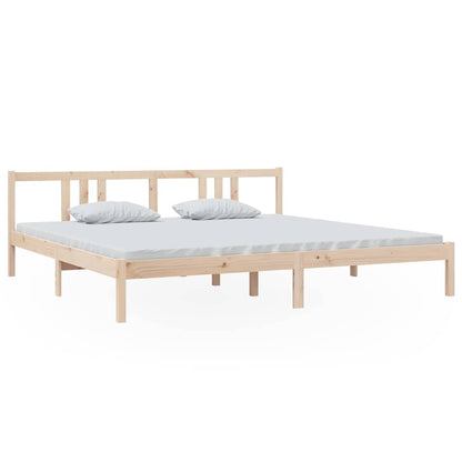 Bed Frame without Mattress Solid Wood Length 200 cm Natural 200 cm