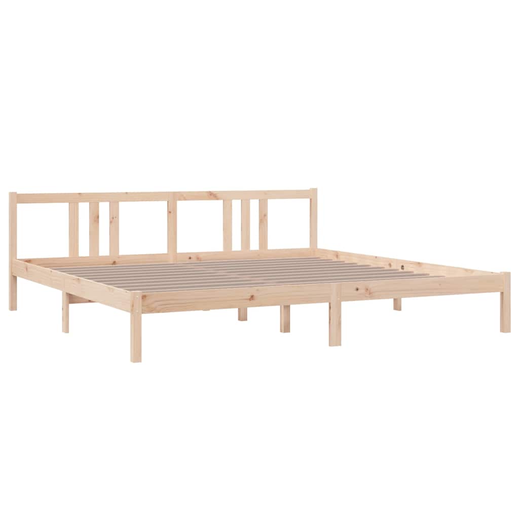 Bed Frame without Mattress Solid Wood Length 200 cm Natural 200 cm