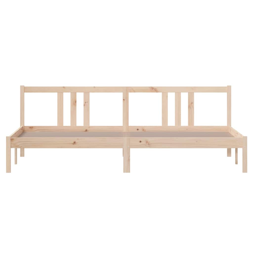 Bed Frame without Mattress Solid Wood Length 200 cm Natural 200 cm
