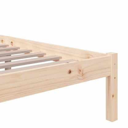 Bed Frame without Mattress Solid Wood Length 200 cm Natural 200 cm