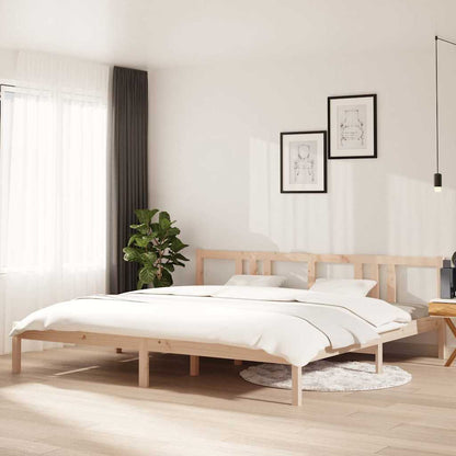 Bed Frame without Mattress Solid Wood Length 200 cm Natural 200 cm