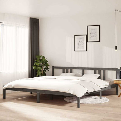Bed Frame without Mattress Solid Wood Length 200 cm Grey 200 cm
