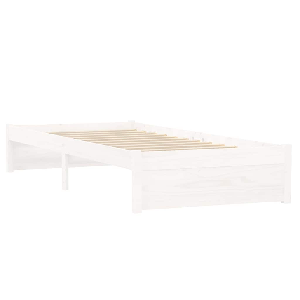 Bed Frame without Mattress Solid Wood Length 190 cm White 75 cm