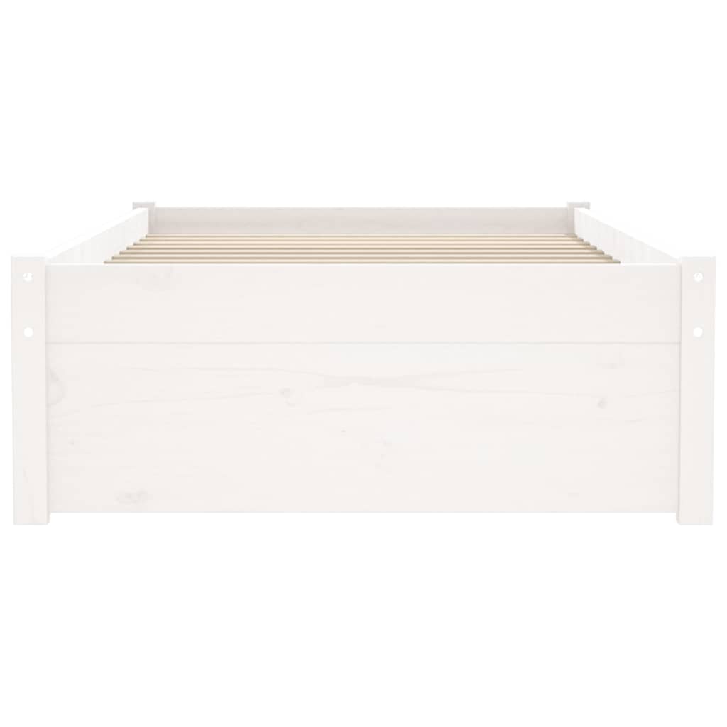 Bed Frame without Mattress Solid Wood Length 190 cm White 75 cm